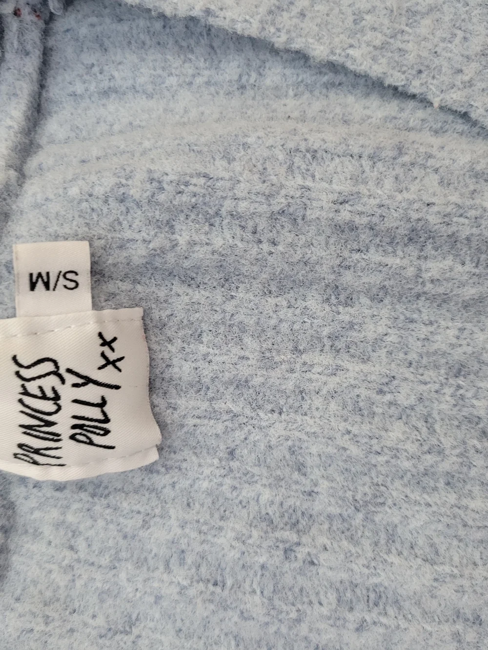 Princess Polly Light Blue Wool Blend Ribbed Cropped Cardigan S/M